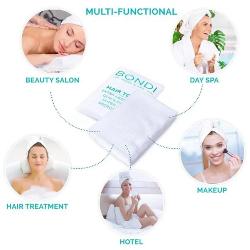 SPA Microfiber Hair Towel – Dries Hair 50% Faster – Anti-Frizz – Highly